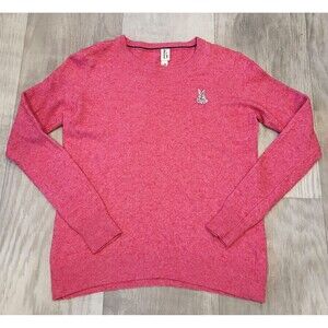 ED Pink Bunny Rabbit Size Small Lambswool Cashmere Blend Sweater Crewneck Cute